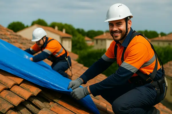 intervention de bachage d'urgence suite à intempérie, carcassonne